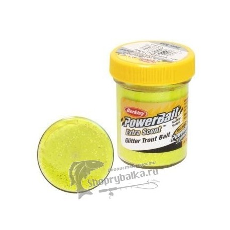 Форелевая паста  Berkley Powerbait Extra Scent Glitter 50gr Sunshine Yellow